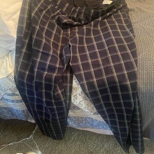 Women’s Navy Checkered Pants